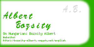 albert bozsity business card